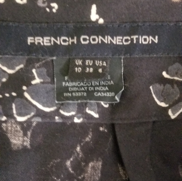 French Connection printed navy skirt - Picture 2 of 3